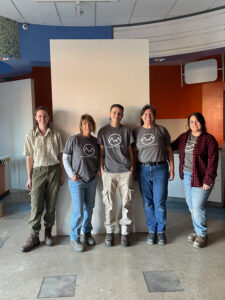 Volunteers from WV Women Work constructed the display walls.